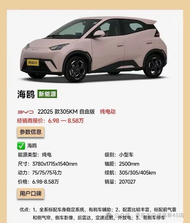比亚迪海鸥的外观设计究竟有多吸引人？_海鸥样式的车是什么牌子_海鸥比亚迪