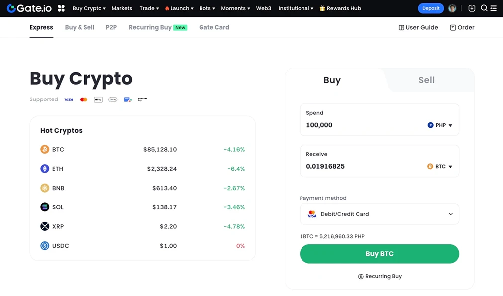 Gate.io。