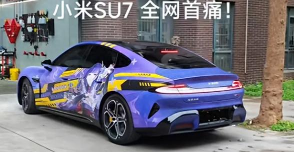 全网首辆小米痛车诞生：车主改雷电将军版，雷电将军脸部换成雷莹-有驾