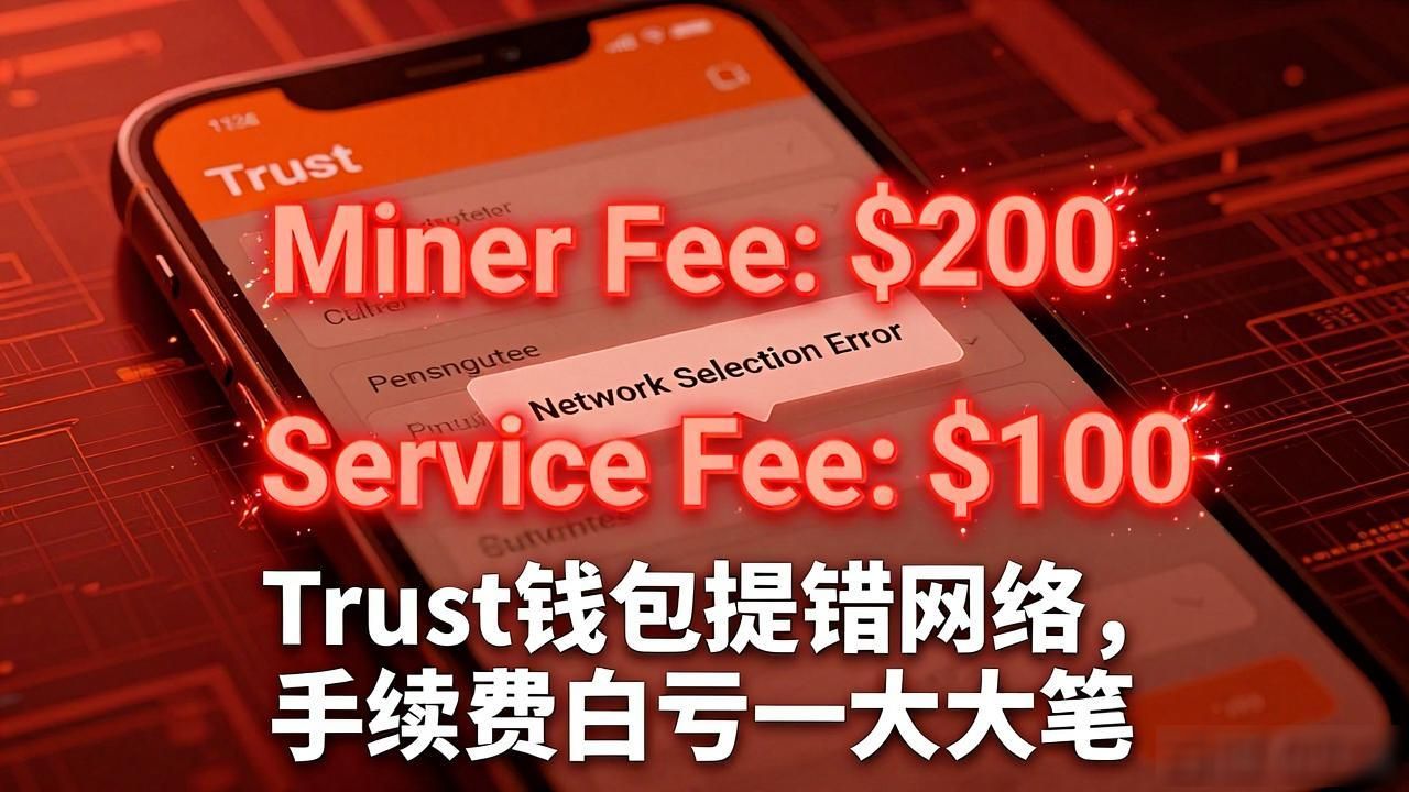 Trust钱包提币选错网络,手续费白亏一大笔