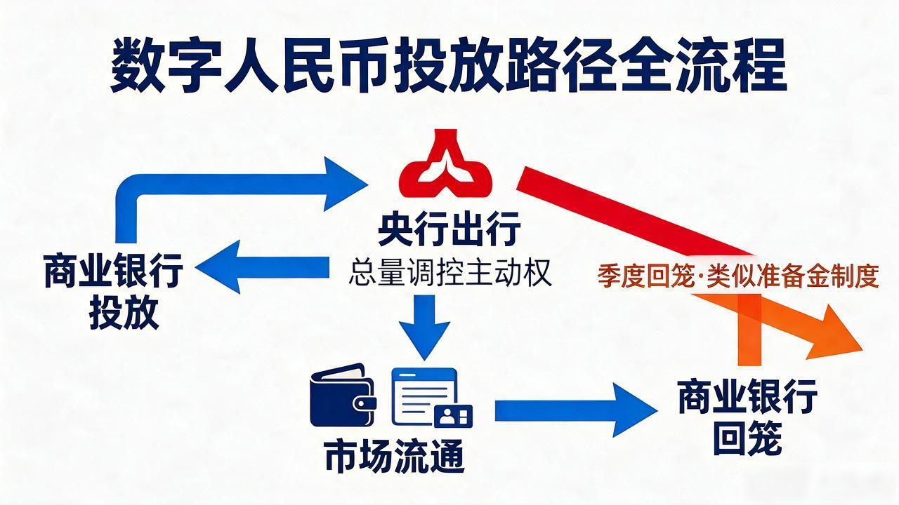 央行数字货币投放路径怎么设计的？从发行到市场流通每个环节全讲透