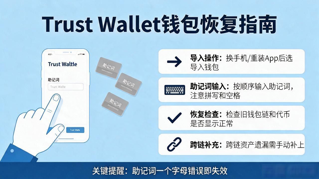 Trust Wallet钱包丢了怎么恢复，助记词备份别犯这几个错
