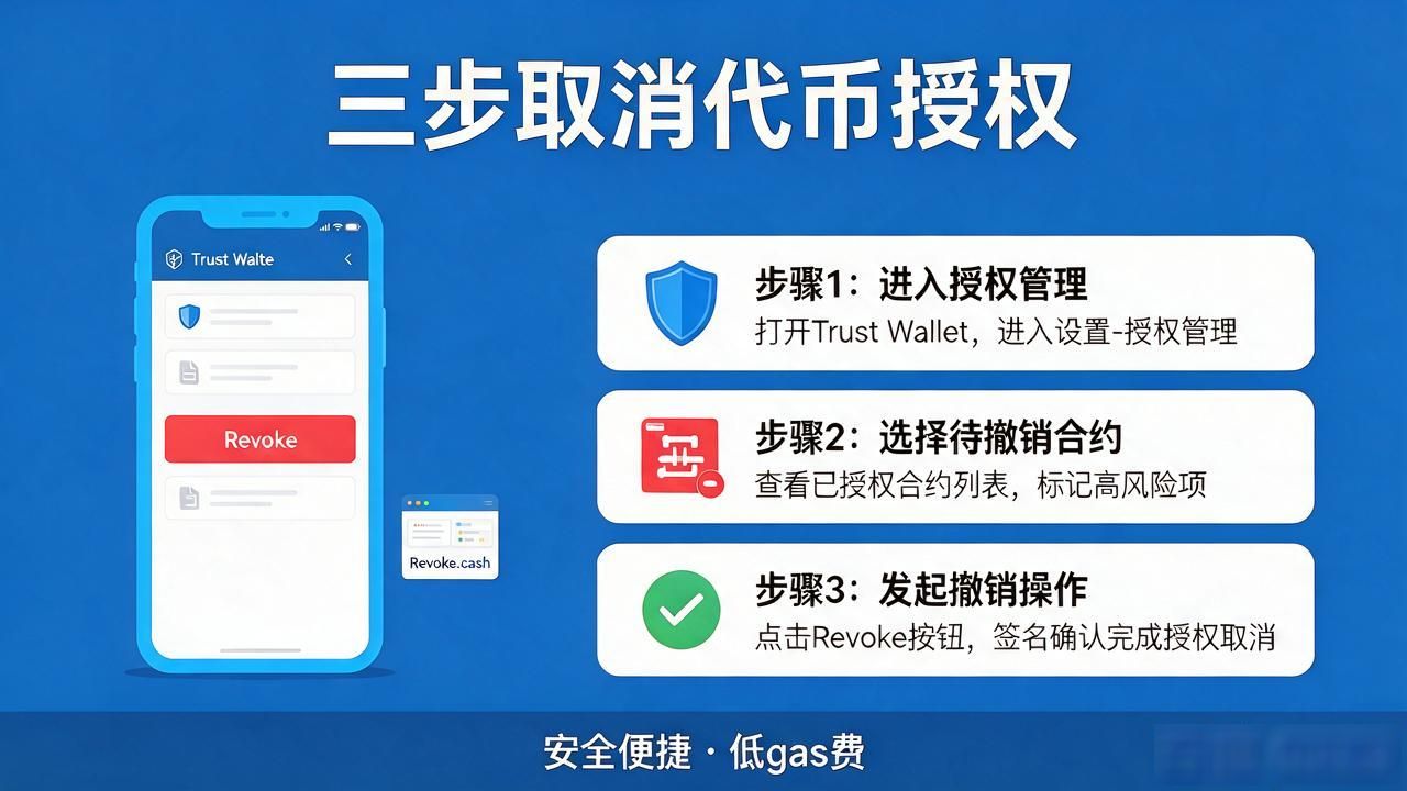 trust钱包取消授权，三步关掉那些还在白拿你币的合约