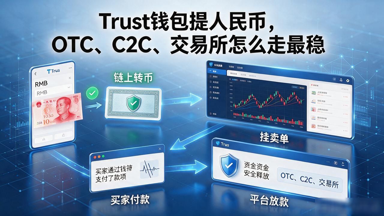 Trust钱包提人民币,OTC、C2C、交易所怎么走最稳