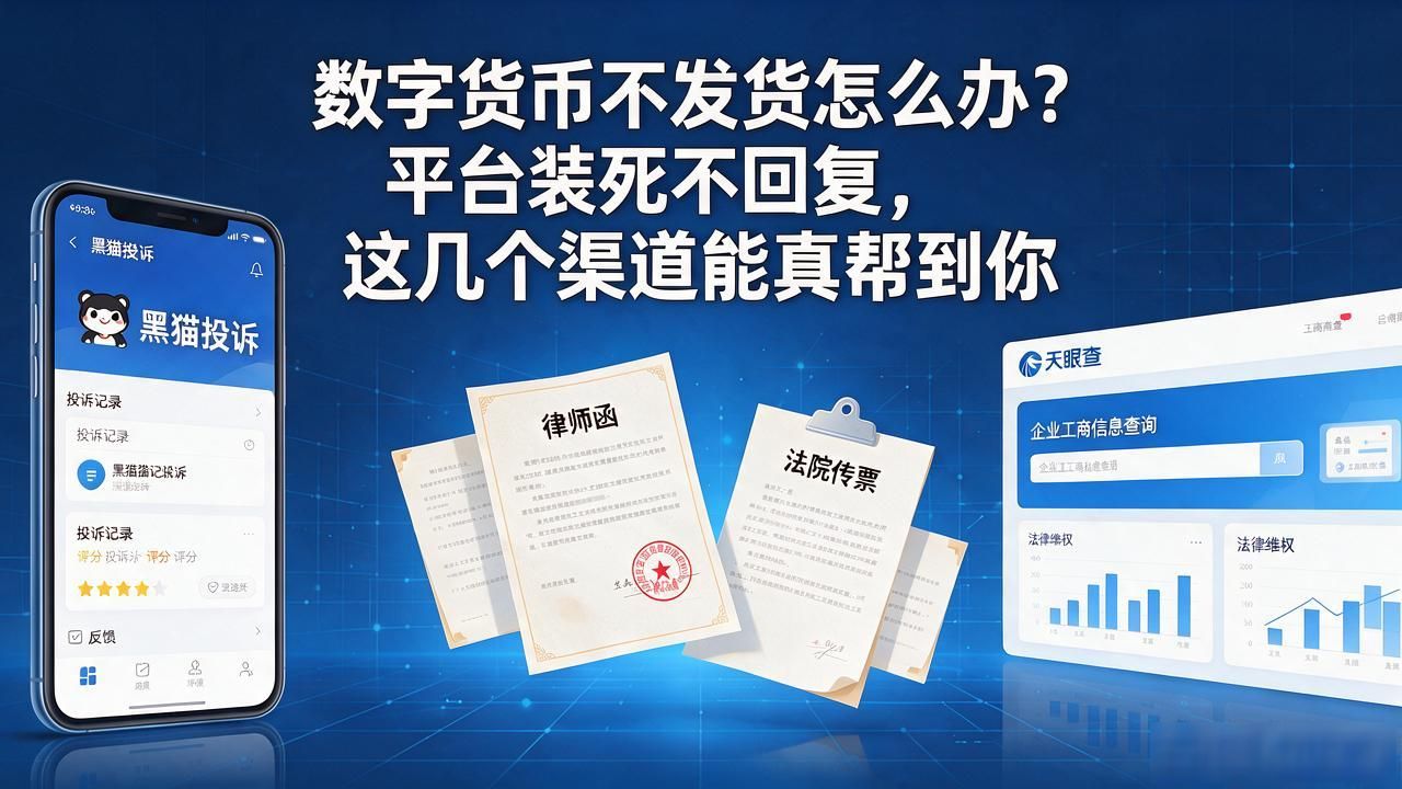数字货币不发货怎么办？平台装死不回复，这几个渠道能真帮到你